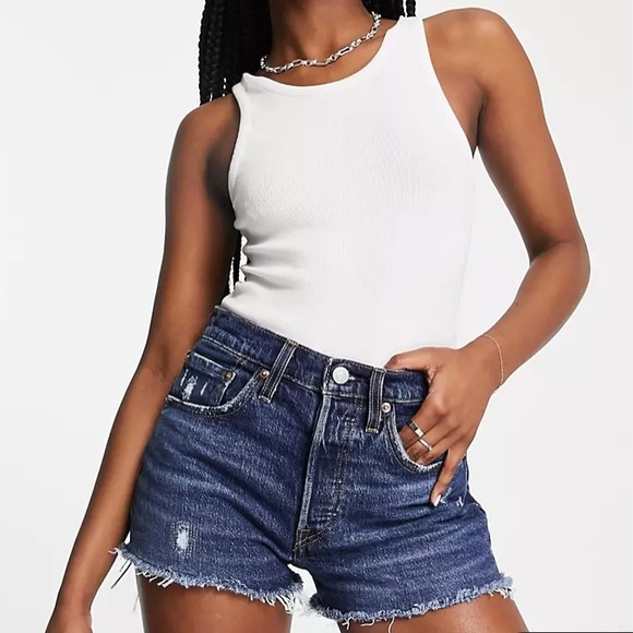 Levi's Pants - Levi’s 501 Jean Short Cutoffs in Dark Wash